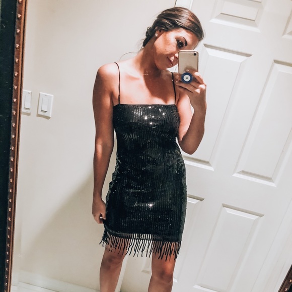 Sequined Dress with Fringe - Picture 2 of 2